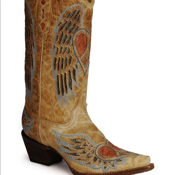 CORRAL WOMEN'S ANTIQUE WING AND HEART  BOOTS - Picture 1 of 1